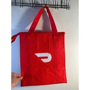 DoorDash insulated red delivery bag 13"x15"